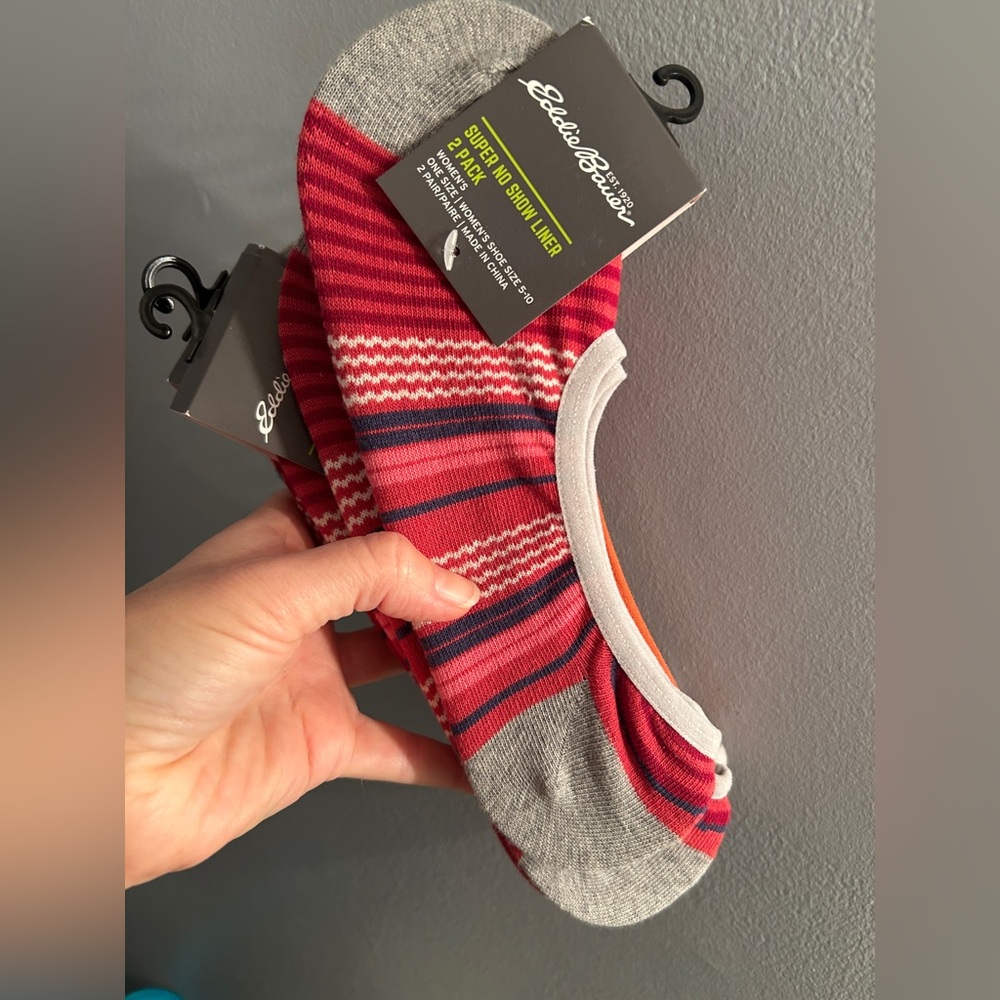 NEW w tags 8 pairs Eddie Bauer No-Show Socks liners sz 5-10 - Picture 3 of 6